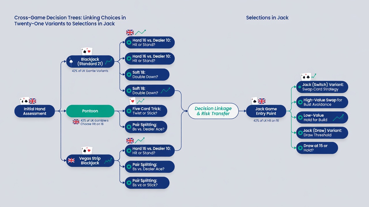 Infographic detailing player decision pathways connecting twenty-one variants with jackpot reel options