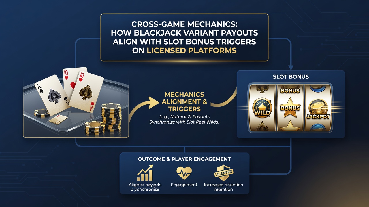 Screenshot of a live platform dashboard displaying blackjack side bet results feeding into an active slot bonus round