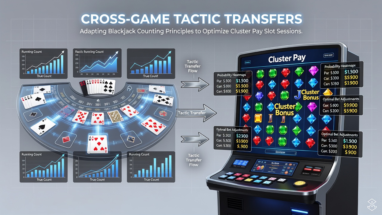 Detailed view of cluster pay slot grid with highlighted symbol groups and probability overlay graphics
