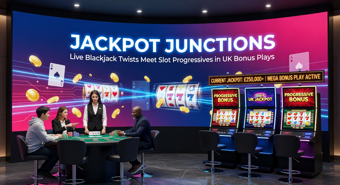 Close-up of a progressive jackpot ticker exploding during a live blackjack bonus round, with slot reels spinning in sync on a split-screen casino app
