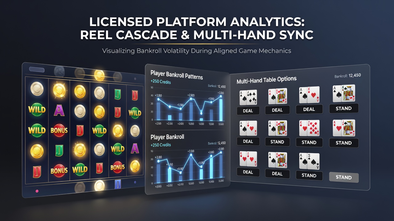 Detailed chart displaying bankroll fluctuation curves during aligned cascade and multi-hand play sessions on regulated casino platforms